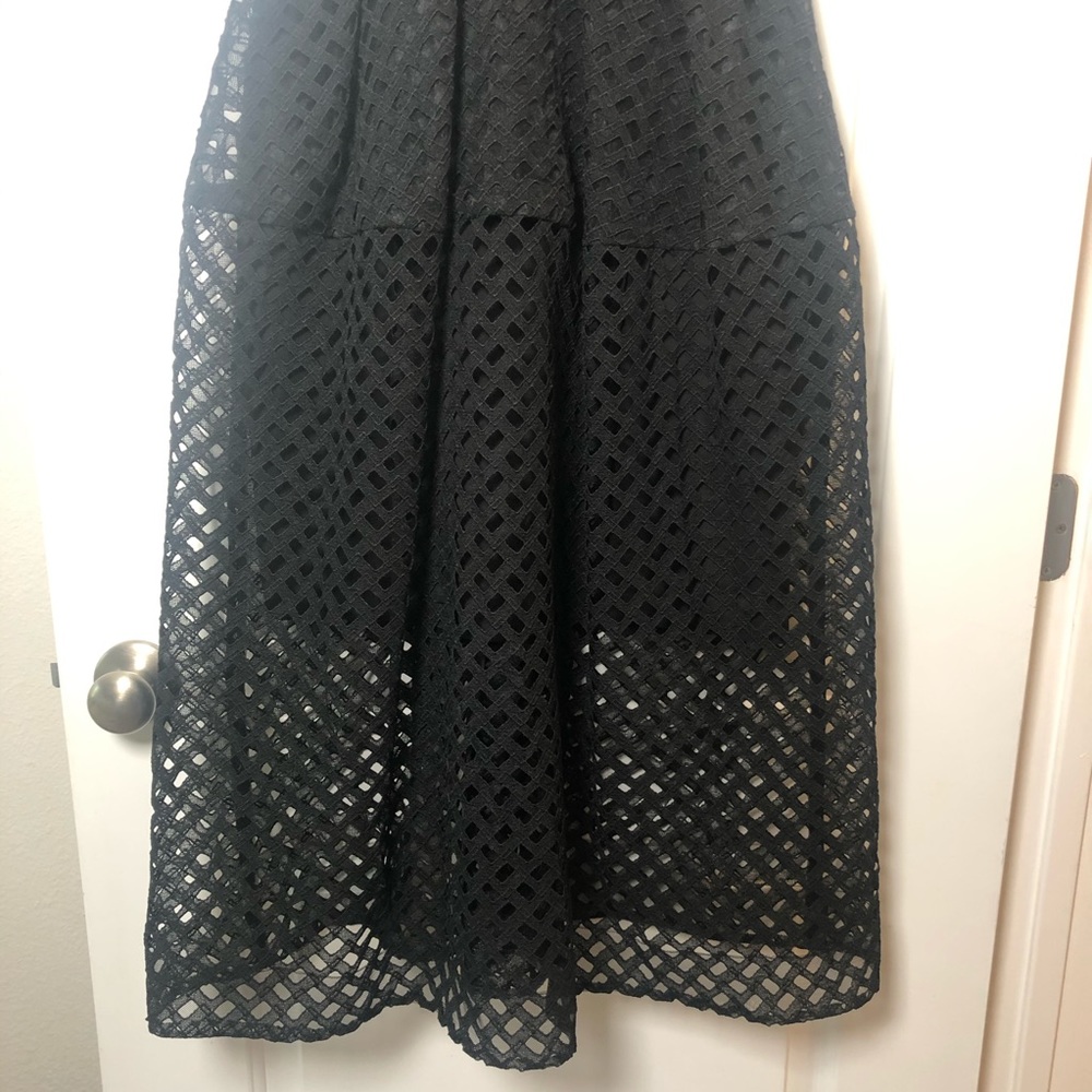 NICHOLAS Black Lattice Ball Dress Size 8 holiday open party formal - Picture 9 of 14